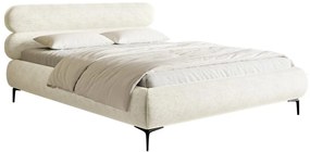 Pat matrimonial 140 cm Rirri 140 (cu somieră) (cu sp. depozitare) (crem + negru). 1099861