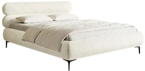 Pat matrimonial 140 cm Rirri 140 (cu somieră) (cu sp. depozitare) (crem + negru). 1099861