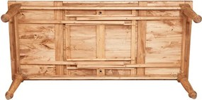 Masa extensibila, L250(380) 100 H80 cm, culoare natur antic, lemn masiv