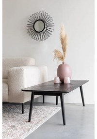 Măsuță de cafea neagră cu blat cu aspect de lemn de stejar 60x120 cm Fabio – White Label