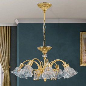 Candelabru cristal design lux LA BOHEME D-72cm 8L gold plated