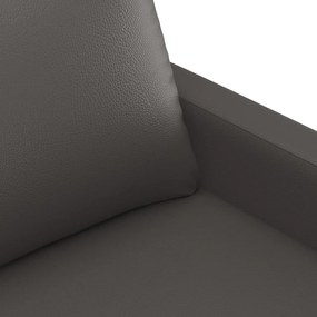 Canapea cu 2 locuri, gri, 120 cm, piele ecologica
