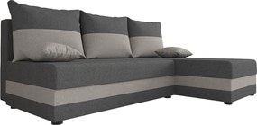 Set de canapea extensibila reversibila in forma de L VALERIO SLIM 200x140 cm, gri inchis/gri deschis + 2 perne GRATUIT