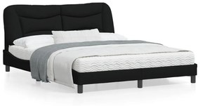 3213713 vidaXL Cadru de pat cu lumini LED, negru, 160x200 cm, textil