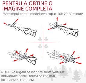 Pom de Craciun Artificial Inalt de 6 ft Tip Creion cu 618 Ramuri Scufundate In Zapada, Deschidere Automata, Baza de Otel, Verde HOMCOM | Aosom Romania