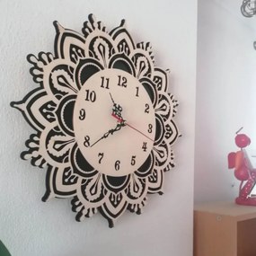 SENTOP | Ceas modern din lemn cu design floral | USVIT