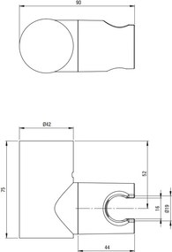 ROUND - Suport de Perete pentru Dușurile de Mână Finisaj: Auriu ANO_Z21U