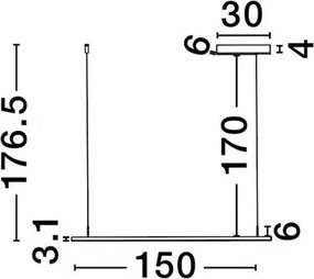 Sina magnetica suspendata tip lustra MADOC alb