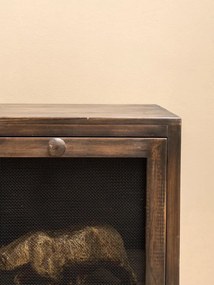 Noptiera din lemn de pin, aspect vintage, Mesh