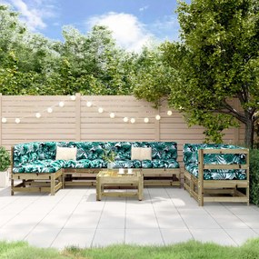 3186458 vidaXL Set mobilier relaxare de grădină, 8 piese, lemn de pin tratat