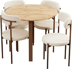 Masa bucatarie Onita rotund culoare nuc,R 90cm