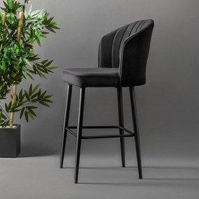 Set de scaune de bar Rubi Black and Black, 2 buc., 2 buc.