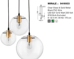Lustra cu 3 pendule design modern MIRALE
