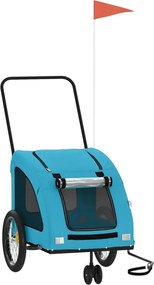 vidaXL Remorcă de bicicletă animale companie, albastru, oxford/fier