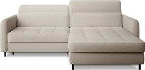 Colțar bej extensibil/cu spațiu de depozitare cu tapițerie din țesătură bouclé (cu colț pe partea dreaptă/cu șezlong) Gomsi – ELTAP