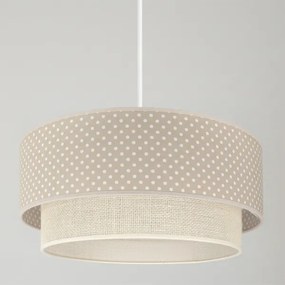 Brilagi-LED Lustră cu cablu BOHO BOBO, 1x E27/60W/230V, Ø 40 cm, cu buline, bej/crem