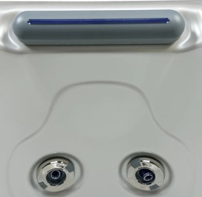 Minipiscina Malaga Life Deluxe alb lucios, Wellis, sistem stereo myMusic, 6 locuri, 218   218 cm