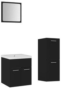 3071172 vidaXL Set mobilier de baie, negru, lemn prelucrat