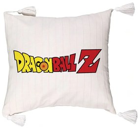 Perna Decorativa cu Franjuri cu Dragonball Logo, 45x45 cm, Ecru, Cu fermoar