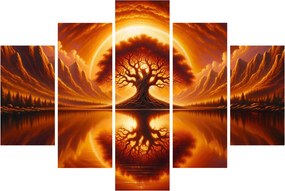 Tablou – Arbore în soare sângeriu (150x105 cm)