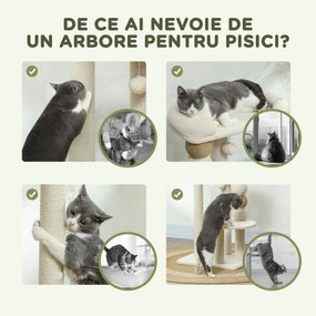 PawHut Ansamblu pentru Pisici 6 kg max din Lemn și Pluș Bej | Aosom Romania