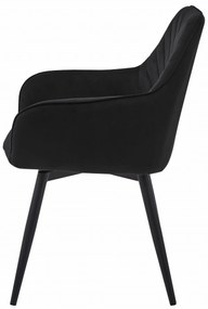 Scaun de masa rotativ NANA360 VELVET, negru