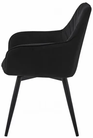 Scaun de masa rotativ NANA360 VELVET, negru