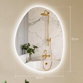 HOMCOM Oglindă de Baie LED cu Comutator Tactil Inteligent și  Intensitate Reglabilă, 80x5x60 cm, Argintiu | Aosom Romania
