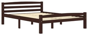 322084 vidaXL Cadru de pat, maro închis, 120x200 cm, lemn masiv de pin