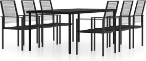 vidaXL Set de mobilier pentru grădină, 7 piese, negru