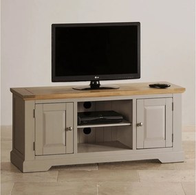Comodă TV lemn masiv gri Ives Personalizabil, 135 × 44 × 59 cm