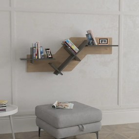 Raft biblioteca Tree Homs 130 x 50 x 22 cm gri-stejar