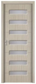 Usa Interior din MDF Novo Doors ND318, Cadru din Lemn Masiv, Geam Sablat, KIT COMPLET, Toc , Manere si balamale incluse (Culoare: Alb, Toc: Fix,