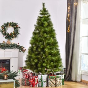 HomCom Albero di Natale Artificiale Foltissimo 210cm con 505 Rami Verdi