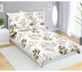 Cearșafuri Bellatex Satin Leaves maro , 140 x 200cm, 70 x 90 cm, 140 x 200 cm, 70 x 90 cm
