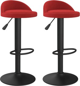 vidaXL Scaune de bar, 2 buc., roșu vin, catifea