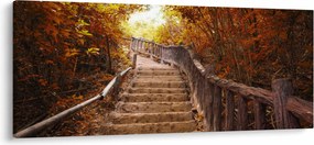 Tablou - Scări în natură în toamnă (120x50 cm)