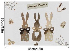 Set de masa HAPPY EASTER 30x45 cm alb