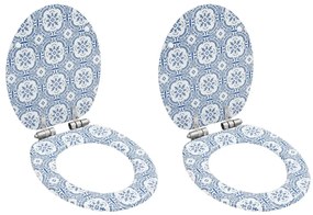 vidaXL Capace WC cu închidere silențioasă 2 buc. MDF design porțelan