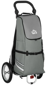 HOMCOM 3 în 1 Carucior de Cumpărături Carucior de Cumpărături Remorcă pentru Bicicletă, 53 x 43 x 110 cm, Gri+Argintiu | Aosom Romania