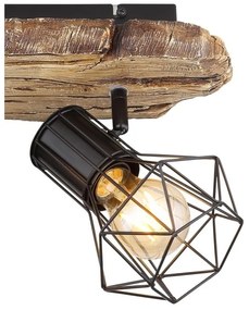 Aplica de perete / tavan cu 2 spoturi design industrial PRISKA negru