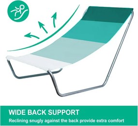 Sezlong pliabil de plaja SAND, dungi verzi