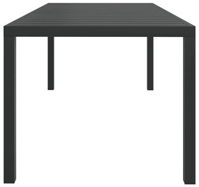 Masa de gradina, negru, 185 x 90 x 74 cm, aluminiu si WPC 1, Negru, 185 x 90 x 74 cm
