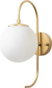 Aplica JEWEL 10565, auriu/alb, metal/sticla, 15x27x36 cm