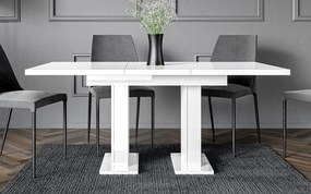Masă lemn masiv alb Dining extensibilă Illumina Crest 120/160x80 cm