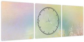 Tablou - Pajiște pictată 2 (cu ceas) (90x30 cm)
