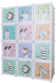 Dulap modular pentru copii, gri / model pentru copii, HAKON