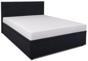 Pat matrimonial 160 cm Botones (negru) (cu somieră) (cu sp. depozitare). 1116777