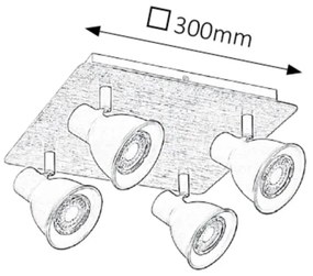 Rabalux 5905 - Spot MAC 4xGU10/35W/230V