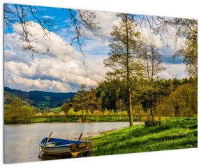 Tablou - Barcă pe lac (90x60 cm)